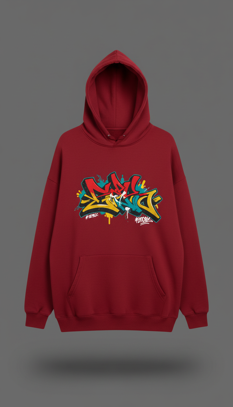 Oversized Hoodie With Street Tag